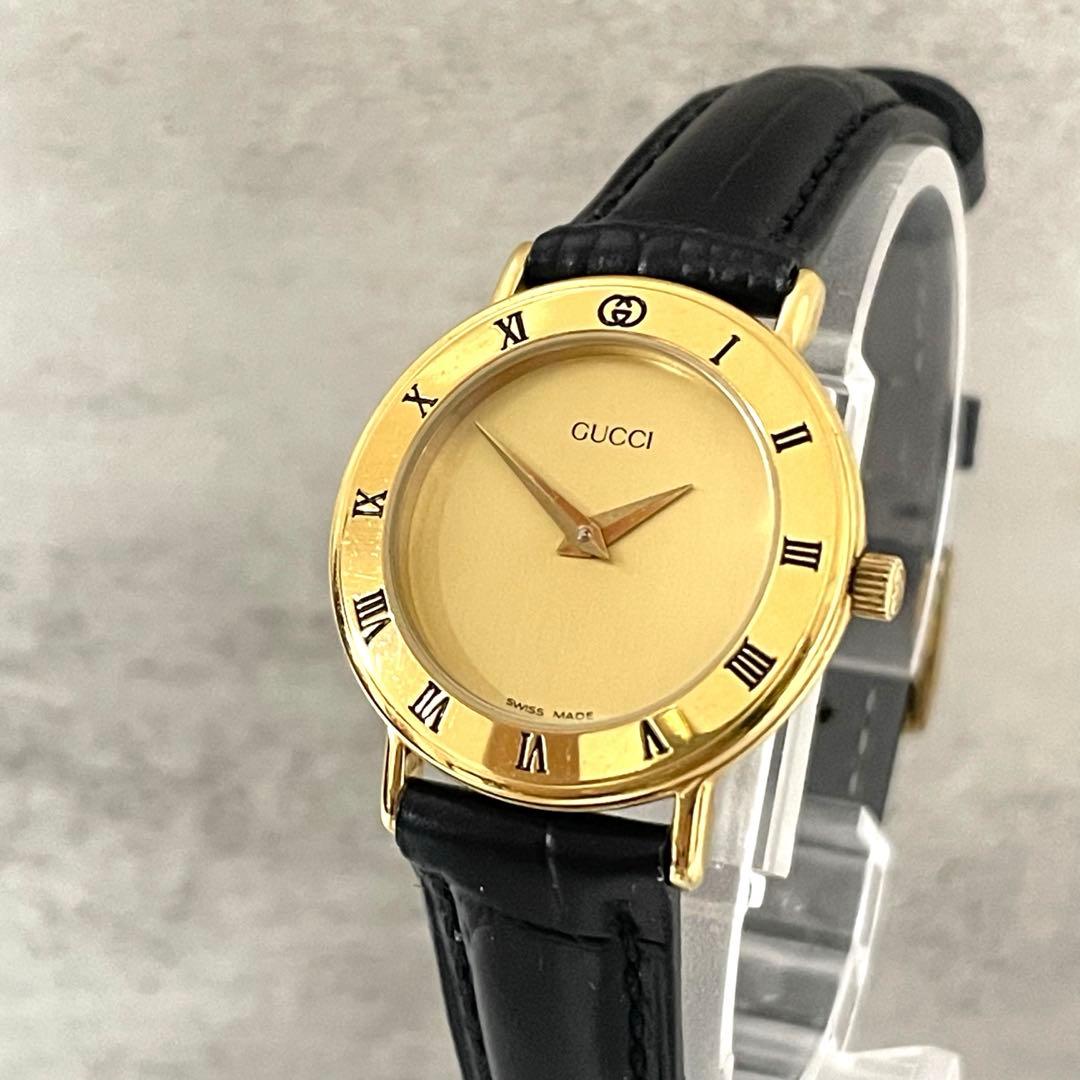 稼動品　GUCCI グッチ　3000.2 ゴールドローマンベゼル　腕時計
