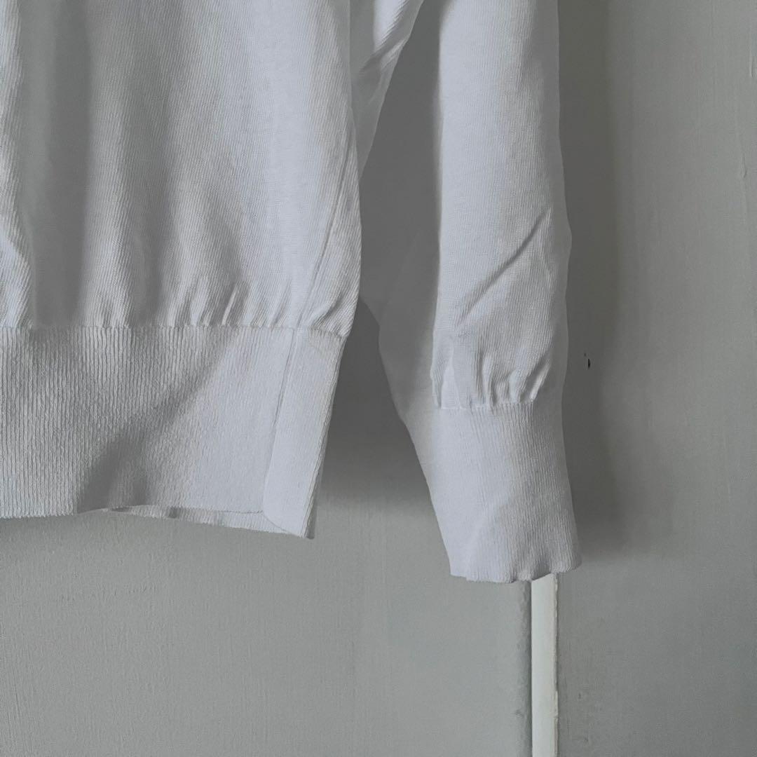 新品　4.6万　COMOLI ホワイト 長袖ポロシャツ