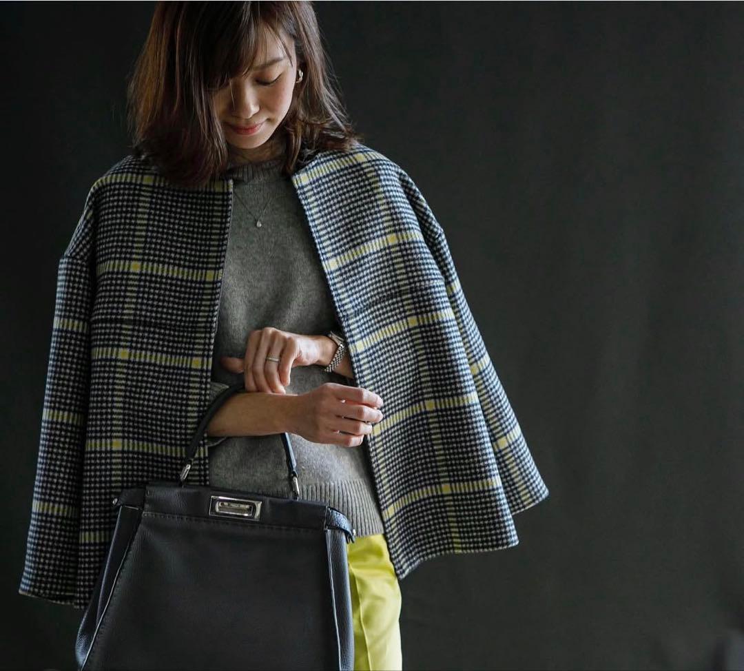 アンプレガント　ノーカラーコート　ショートコート