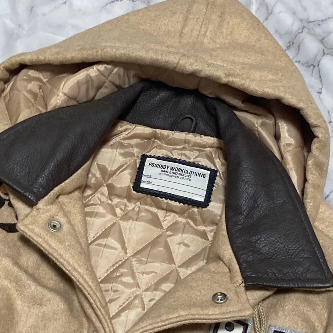 POSH BOY 本革 レザー スタジャン 刺繍 ワッペン フライトジャケット
