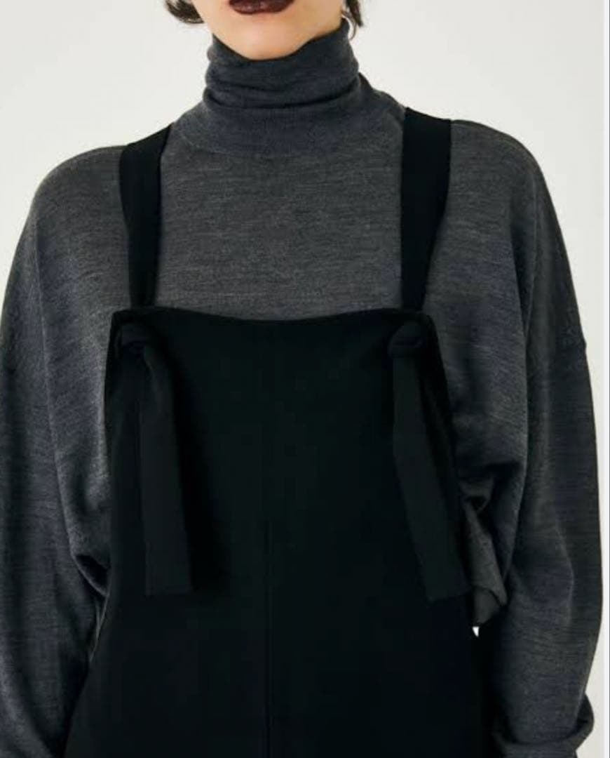 ENFOLD ミリオーネドレープヘムサロペット　36黒