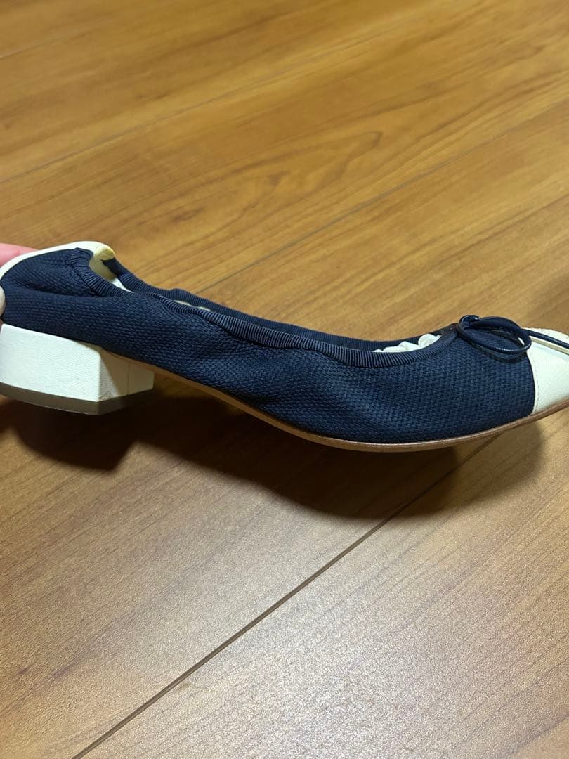 CHANEL 靴 ネイビー バレエシューズ