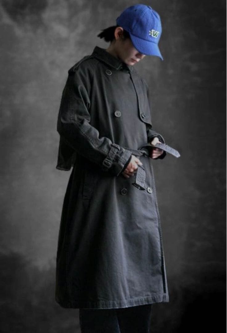 Joie de VivreベリースタイルバイオヴィンテージトレンチコートNavy