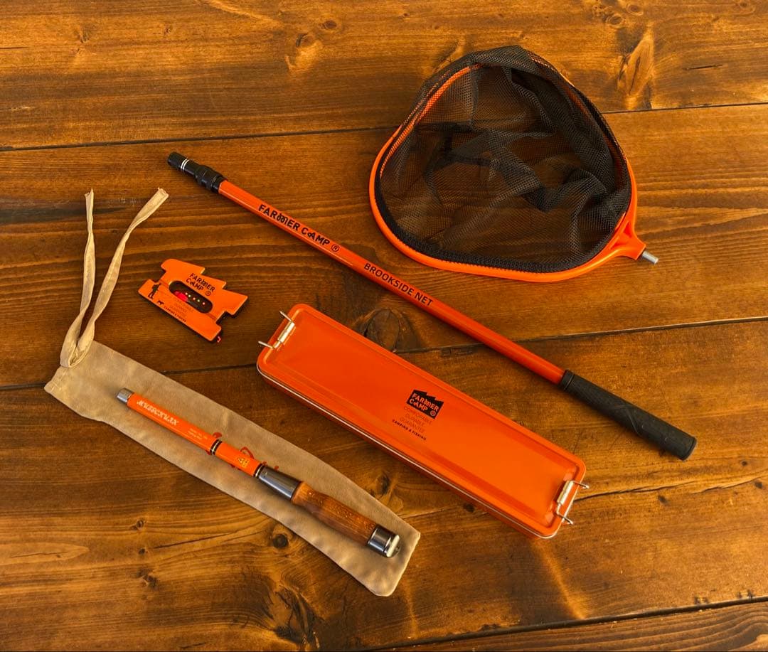 タナゴ釣りセット　ウッドグリップ　1.8M 新品　タナゴ竿　タモ網　収納box