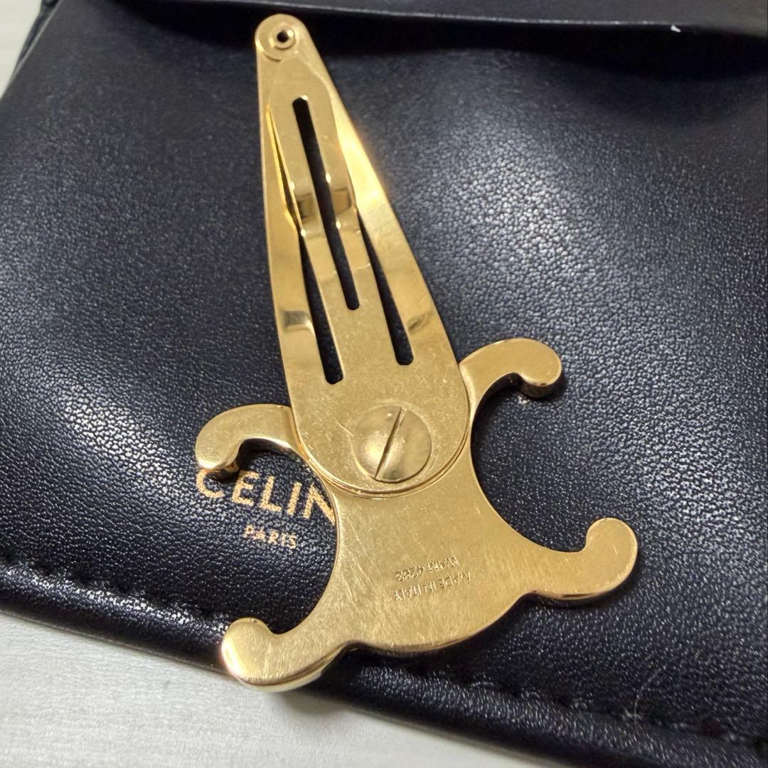 CELINE セリーヌスナップヘアクリップ ゴールドフィニッシュ