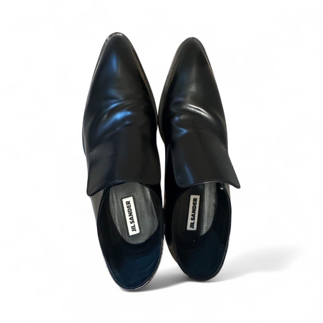 JIL SANDER 黒 ポインテッドトゥローファー