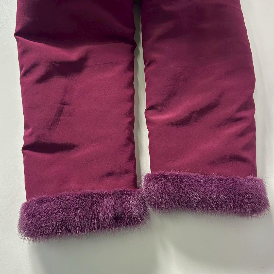 希少カラー◎パープル ミンク ファーコート リバーシブル 毛皮　ショート丈