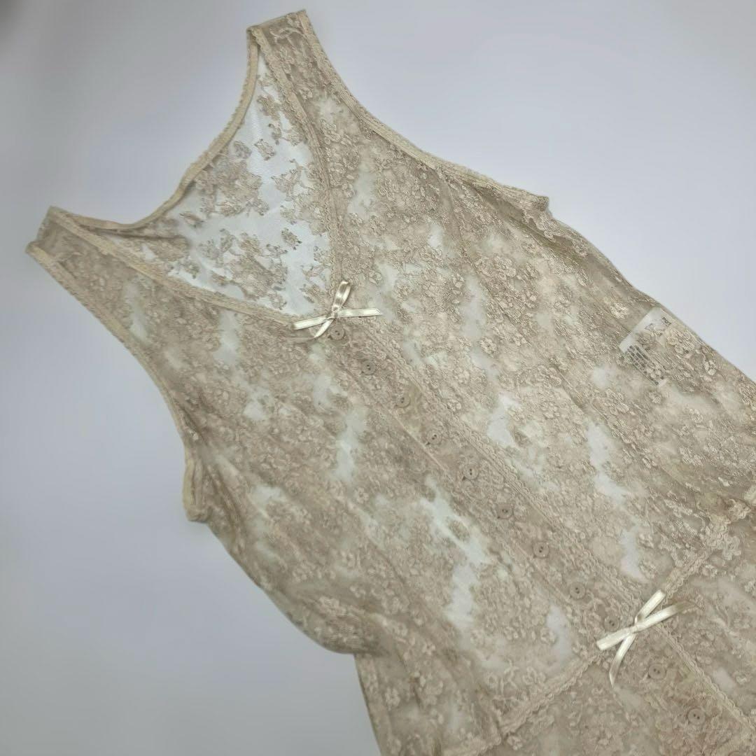 【試着のみ】ピンクハウス 生成 レースジャンパースカート