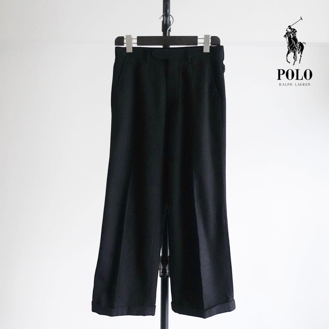 【イタリア製】Polo RalphLauren ウールカシミア　ワイドスラックス