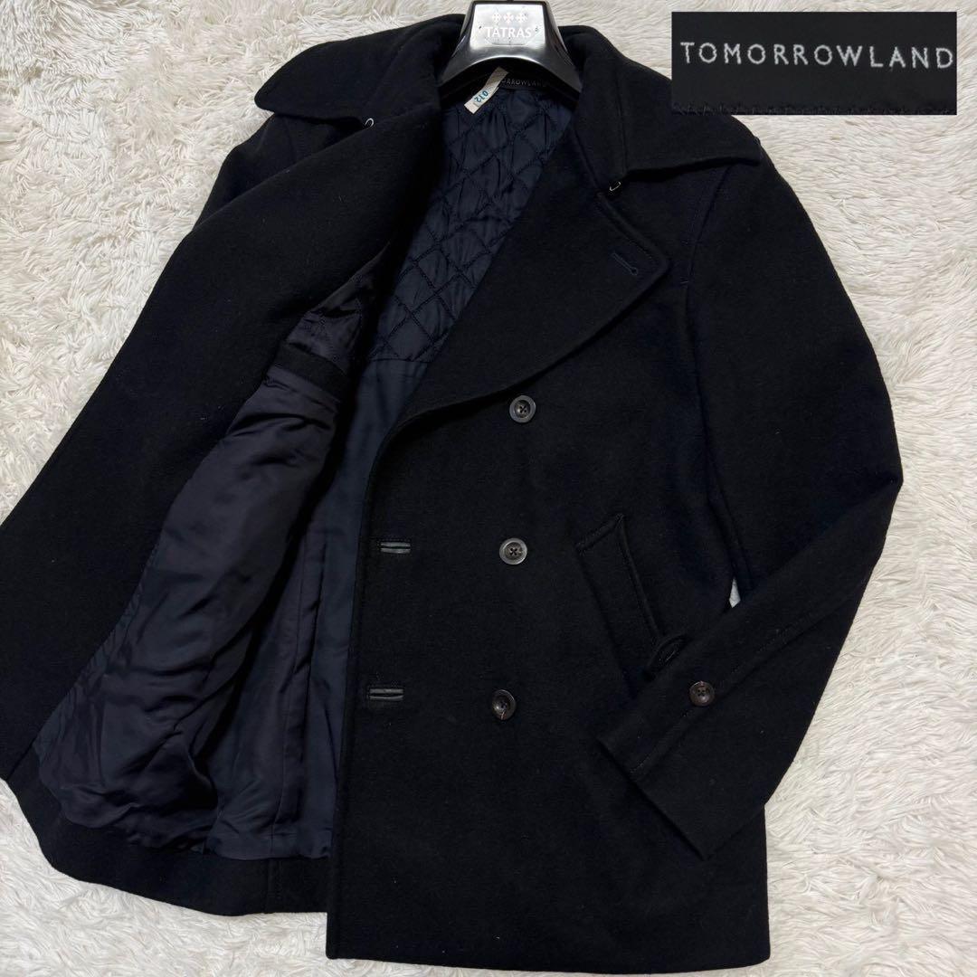 ✨極美品/カシミヤ/L✨トゥモローランド ピーコート キルティング 切り替え 黒