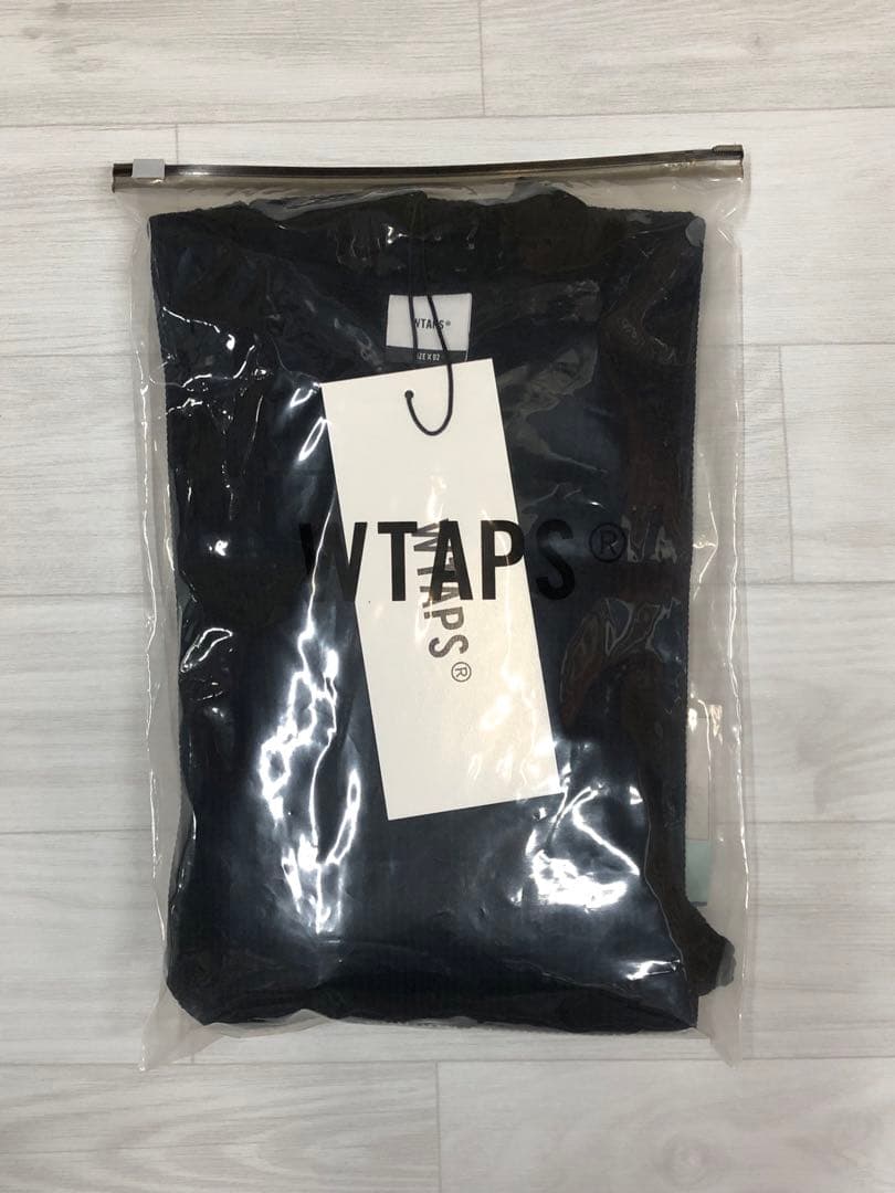 WTAPS ワッフル ロングスリーブ コットン サイン ブラック ロンT