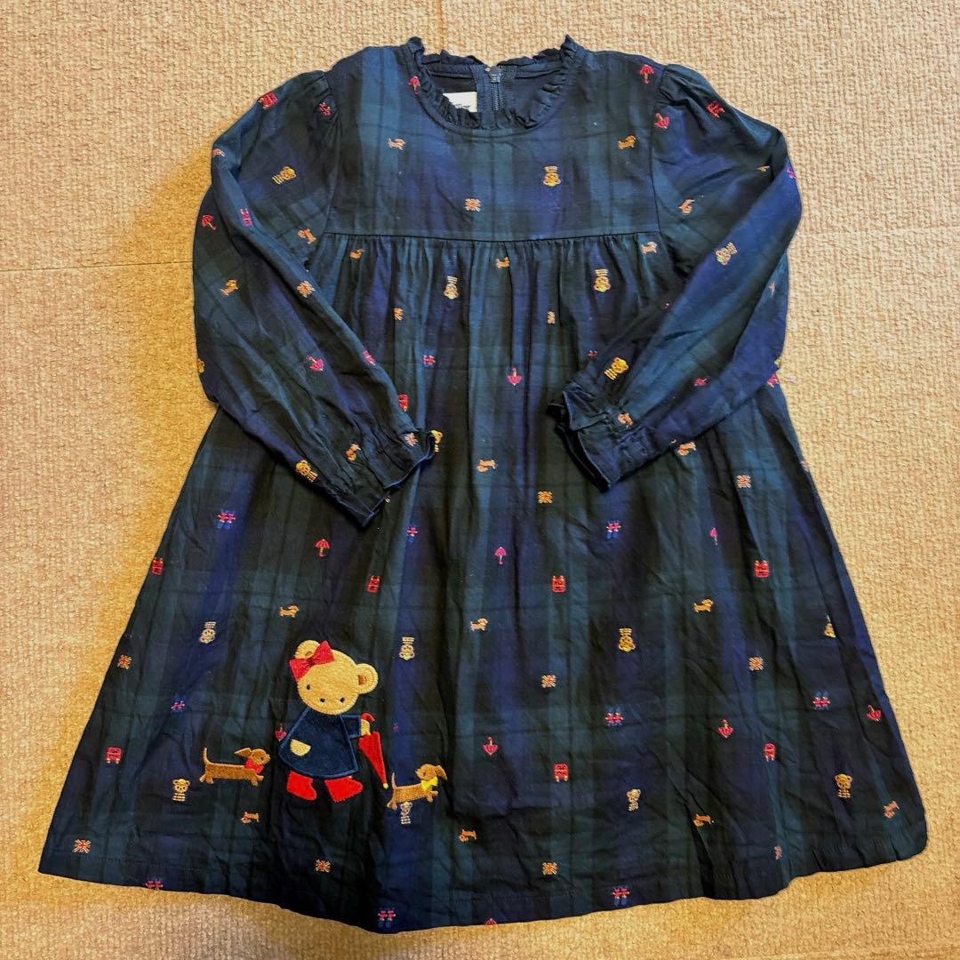 ファミリア　familiar 長袖プリントワンピース 100cm