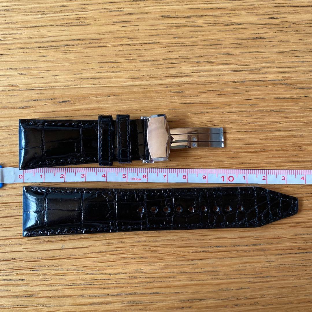 セイコー　ガランテ用純正クロコダイルベルト24mm ブラック