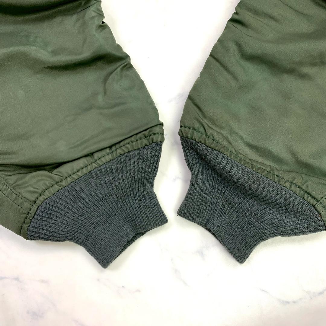 90s USA製 ALPHA MA-1 フライトジャケット カーキ L　D927