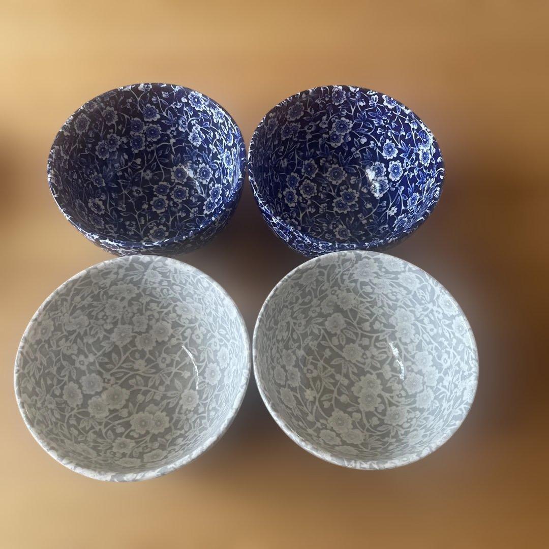 CALICO BURLEIGH 花柄ボウル 4個セット 12cm