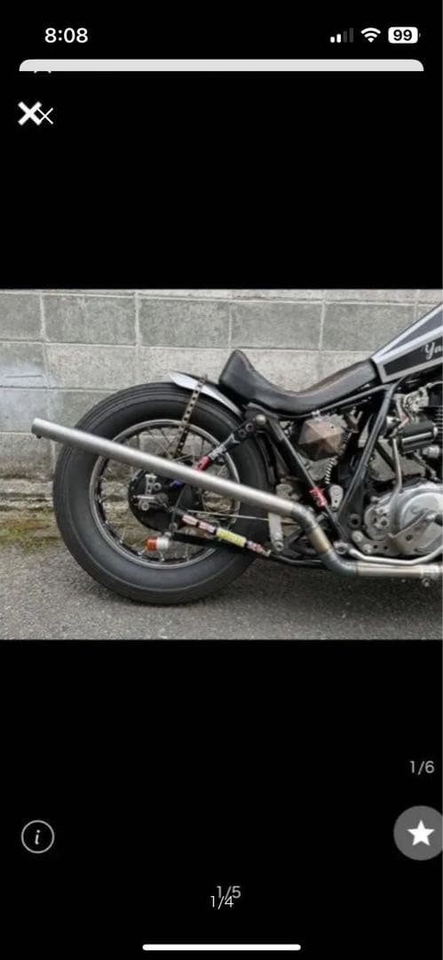 sr　sr400 かちあげマフラー　1jr チョッパー　ボバー