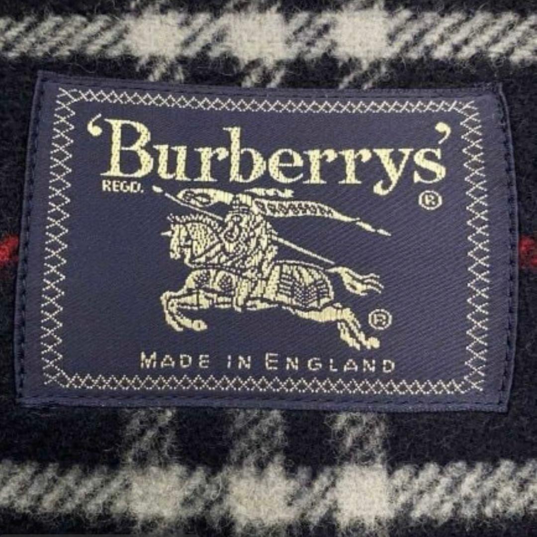 【美品】希少　3L Burberrysダッフルコート　ノバチェック　英国製　紺