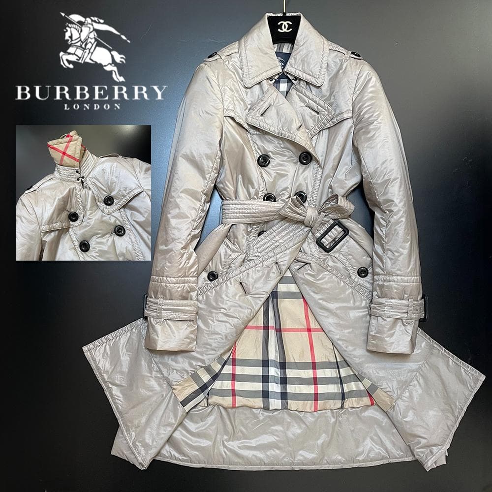 三陽商会 バーバリー 裏地ノバチェック柄 中綿入り トレンチコート