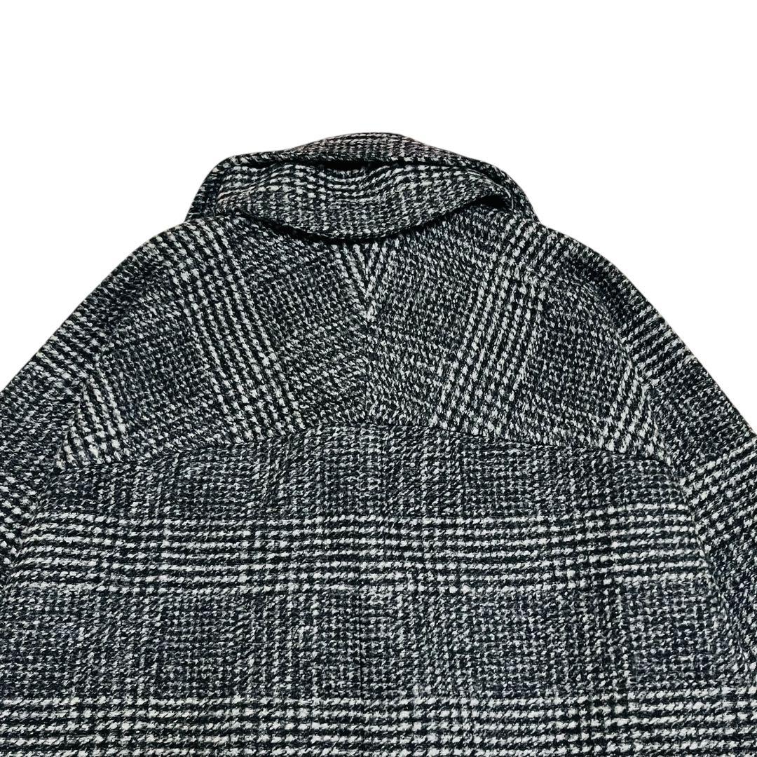 美品 24AW Spick & Span Wスライバーチェックハーフコート　黒