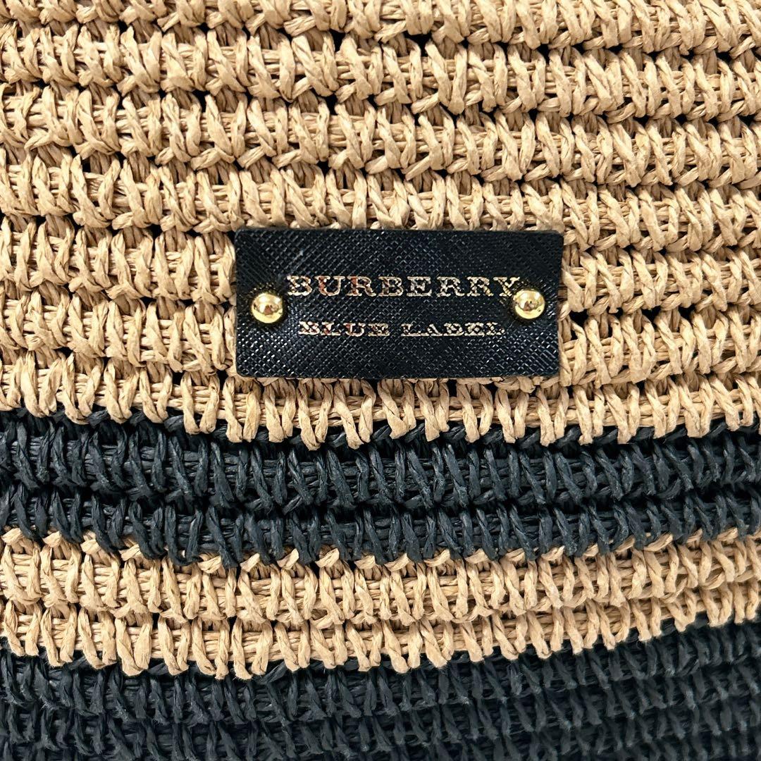 未使用級✨バーバリーブルーレーベル かごバッグ トートバッグ ストロー