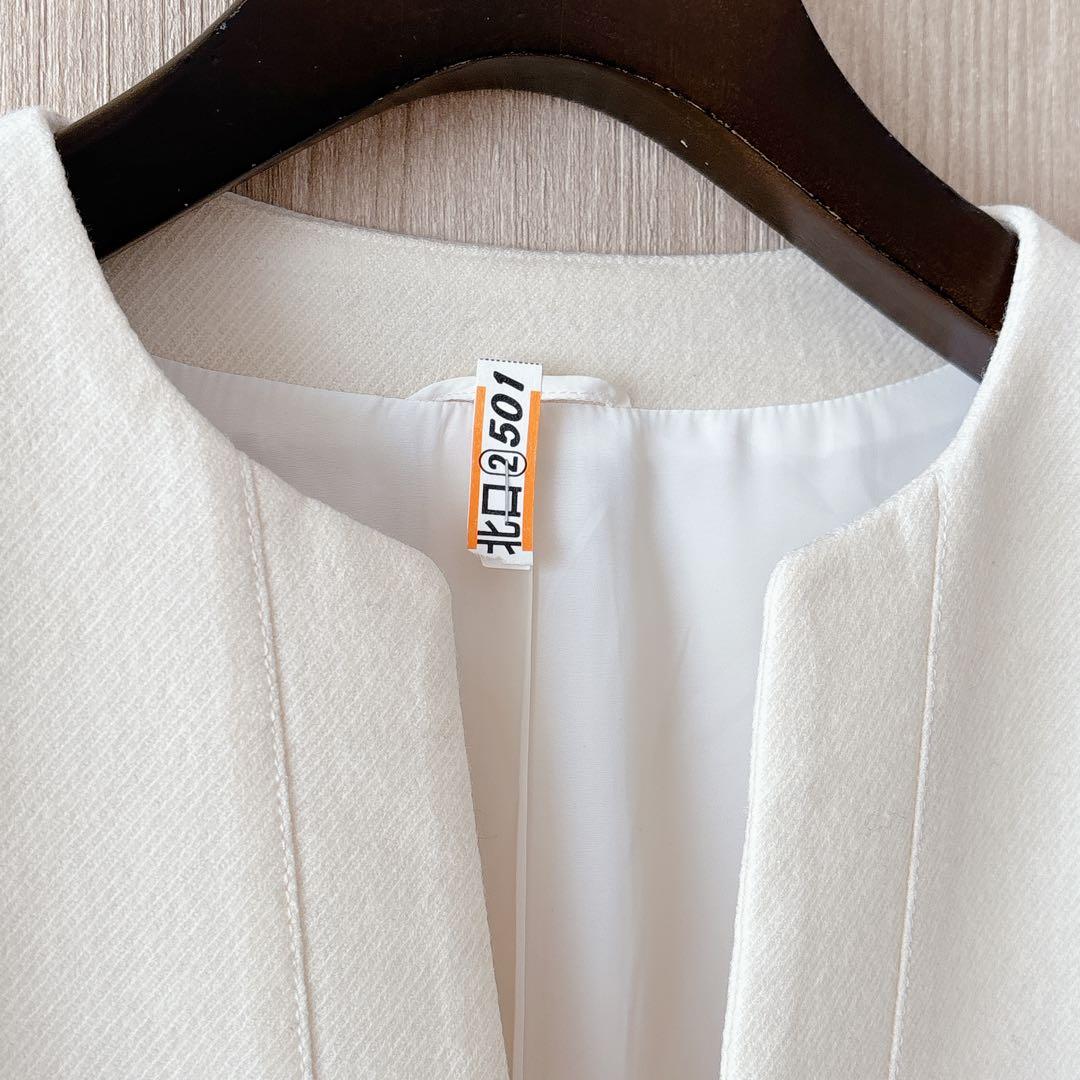 【1301】アナイ　ウールカルゼクルー　ジャケット　クリーム　38