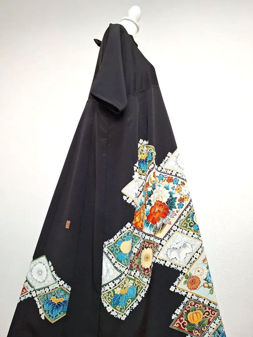 着物リメイクワンピース3631