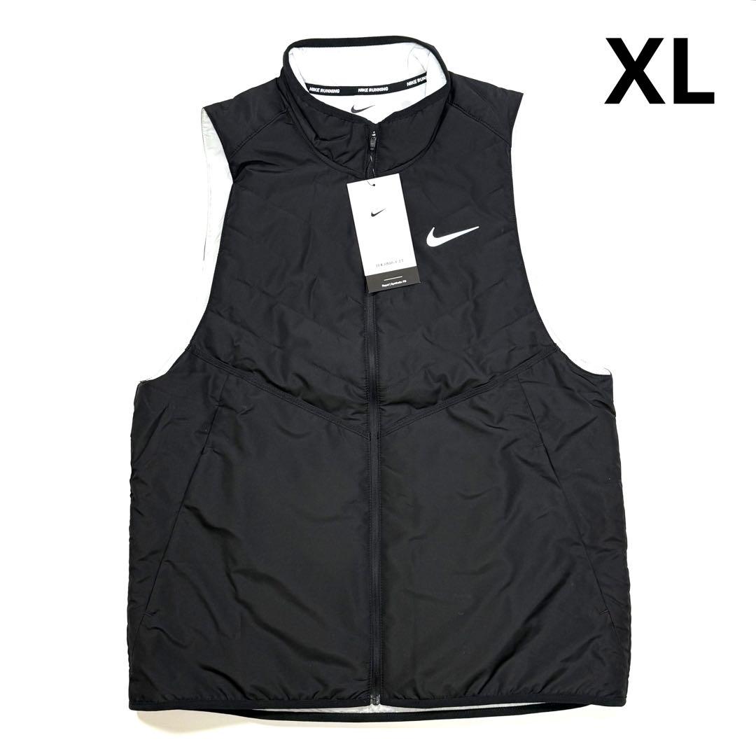 ナイキ　サーマフィット　レペル　メンズ　ランニングベスト　中綿　XL 黒 防寒
