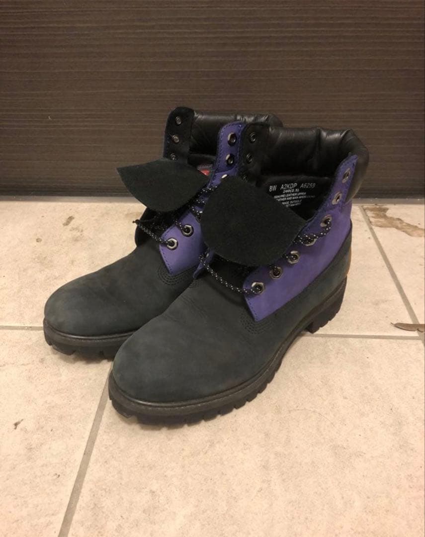 Timberland ティンバーランド ブラック パープル 26.0 希少