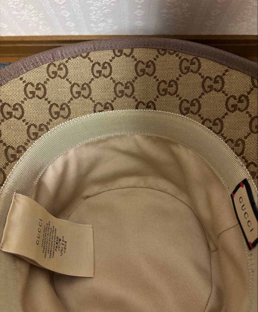 GUCCI グッチ　キャンバス　フェドラハット　バケットハット　バケハ　Sサイズ