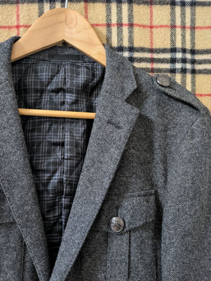 極上傑作！未使用に近い！メタルボタン！羊毛　ジャケット　サイズM