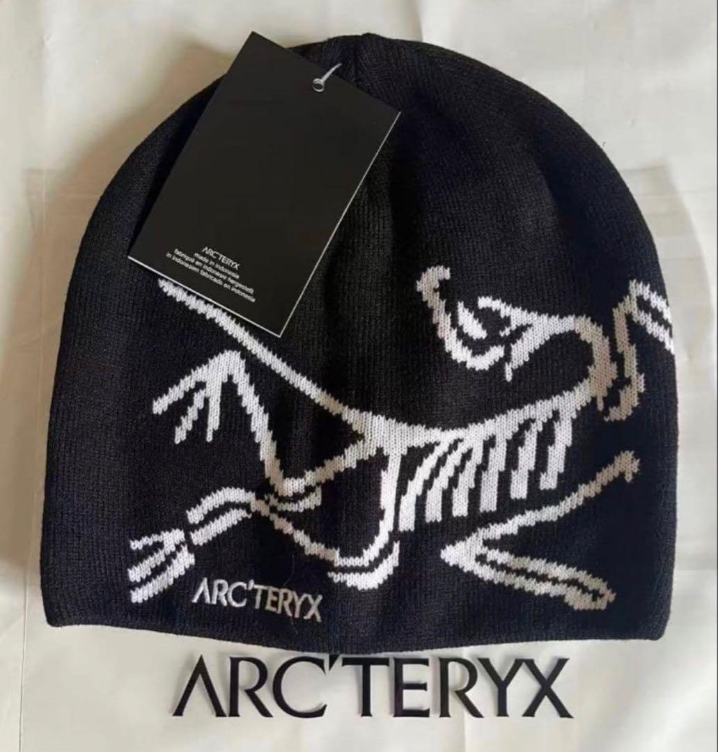 ARC'TERYX ブラックニット帽 スケルトンロゴ NNN