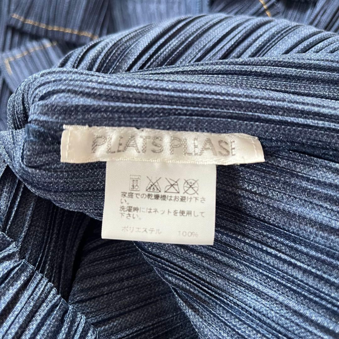 PLEATSPLEASE イッセイミヤケ デニム調　　　　ジャケット ブルー　2