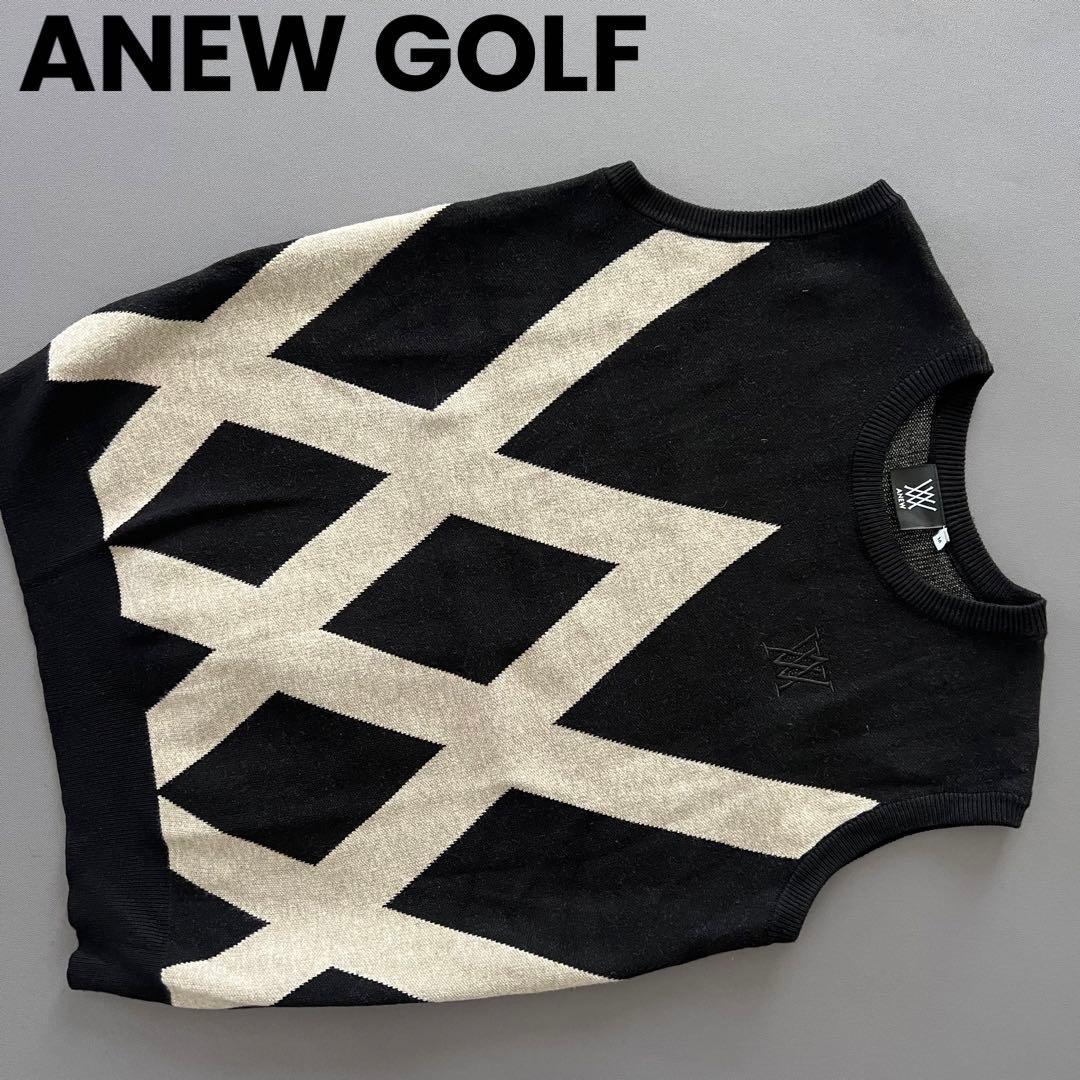 ANEW GOLF アニューゴルフ　ベスト　ニット　メンズ　セーター　M 黒