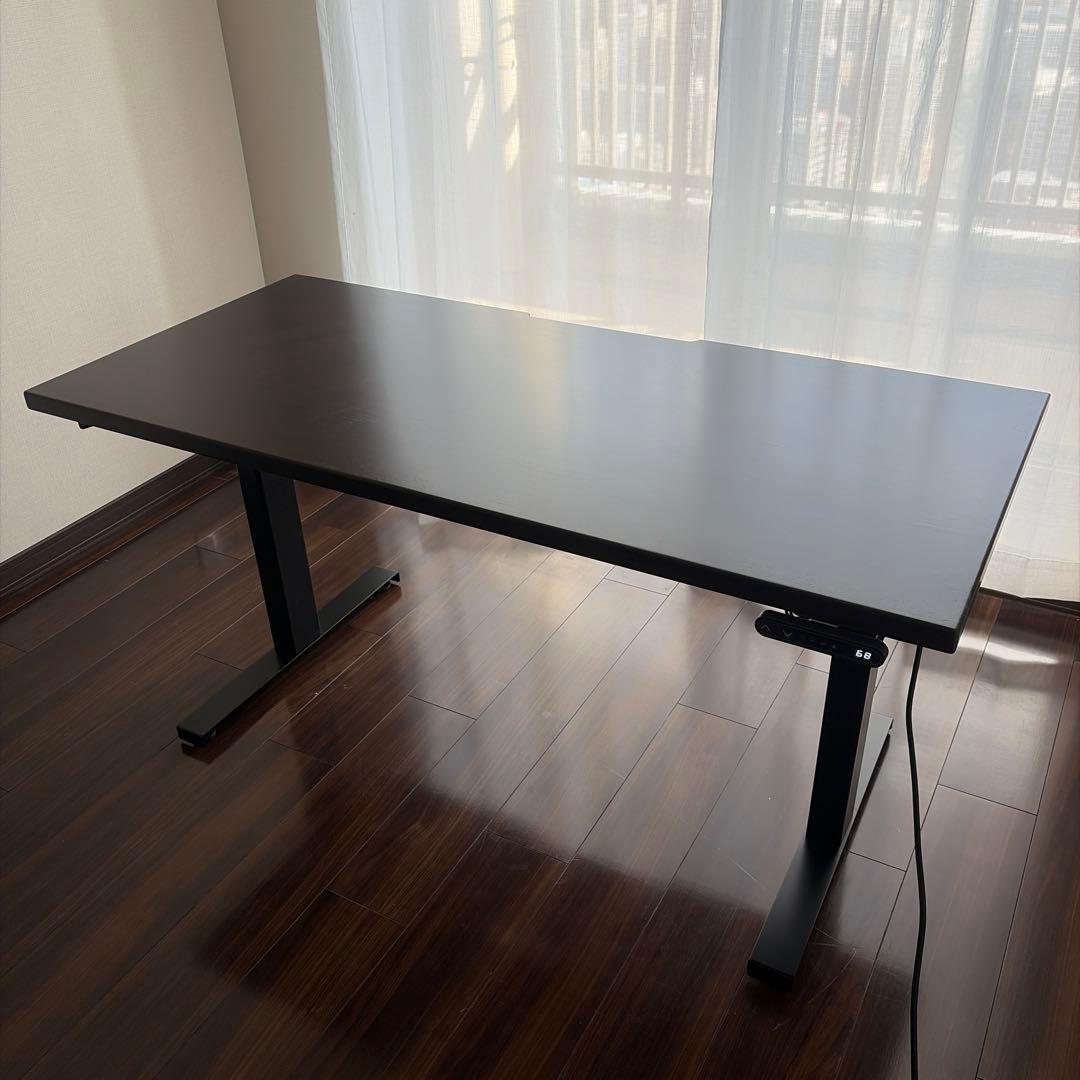 【超美品】kanademono 昇降式デスク ブラックブラウン 最終価格
