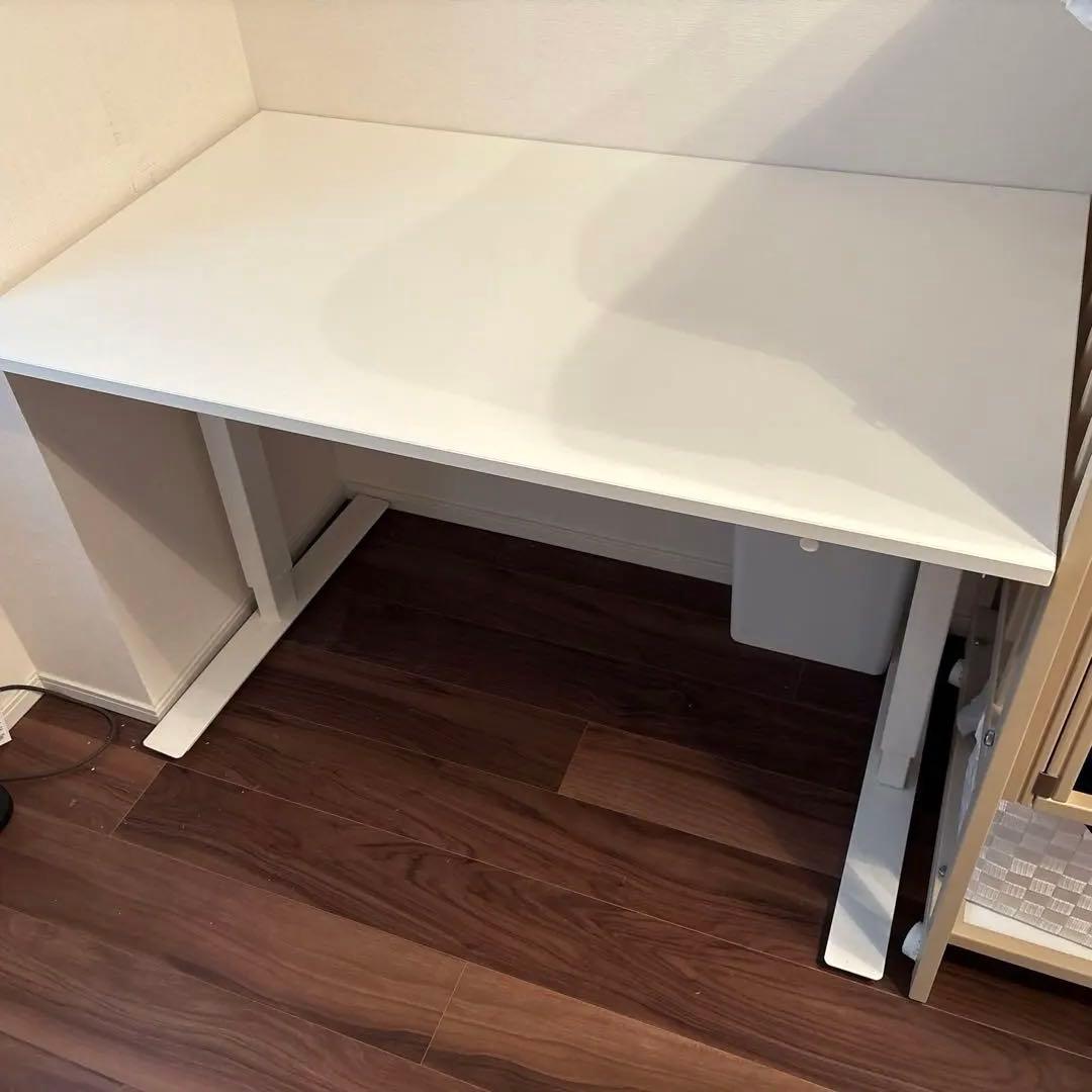 IKEAトロッテン　ワークデスク　白　手動昇降式　120x70