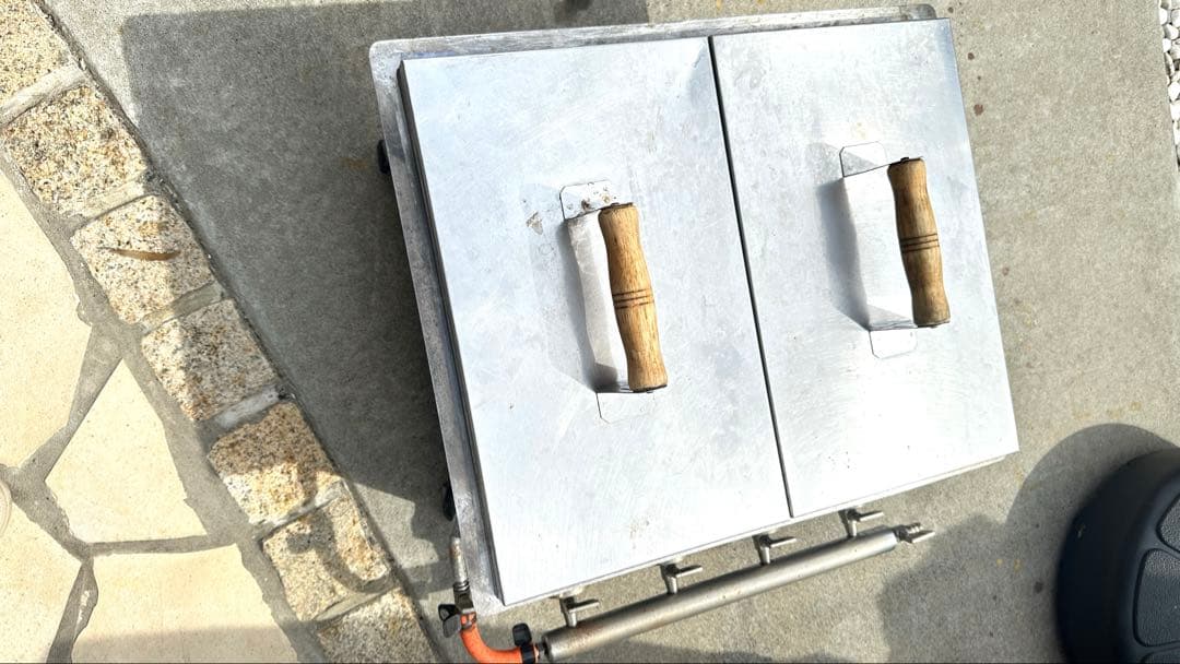 LPガス用、二連餃子焼き器　業務用
