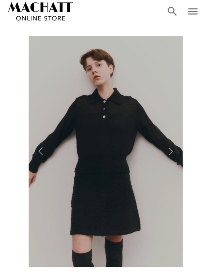 週末限定　machatt ブークレミニスカート　ブラック