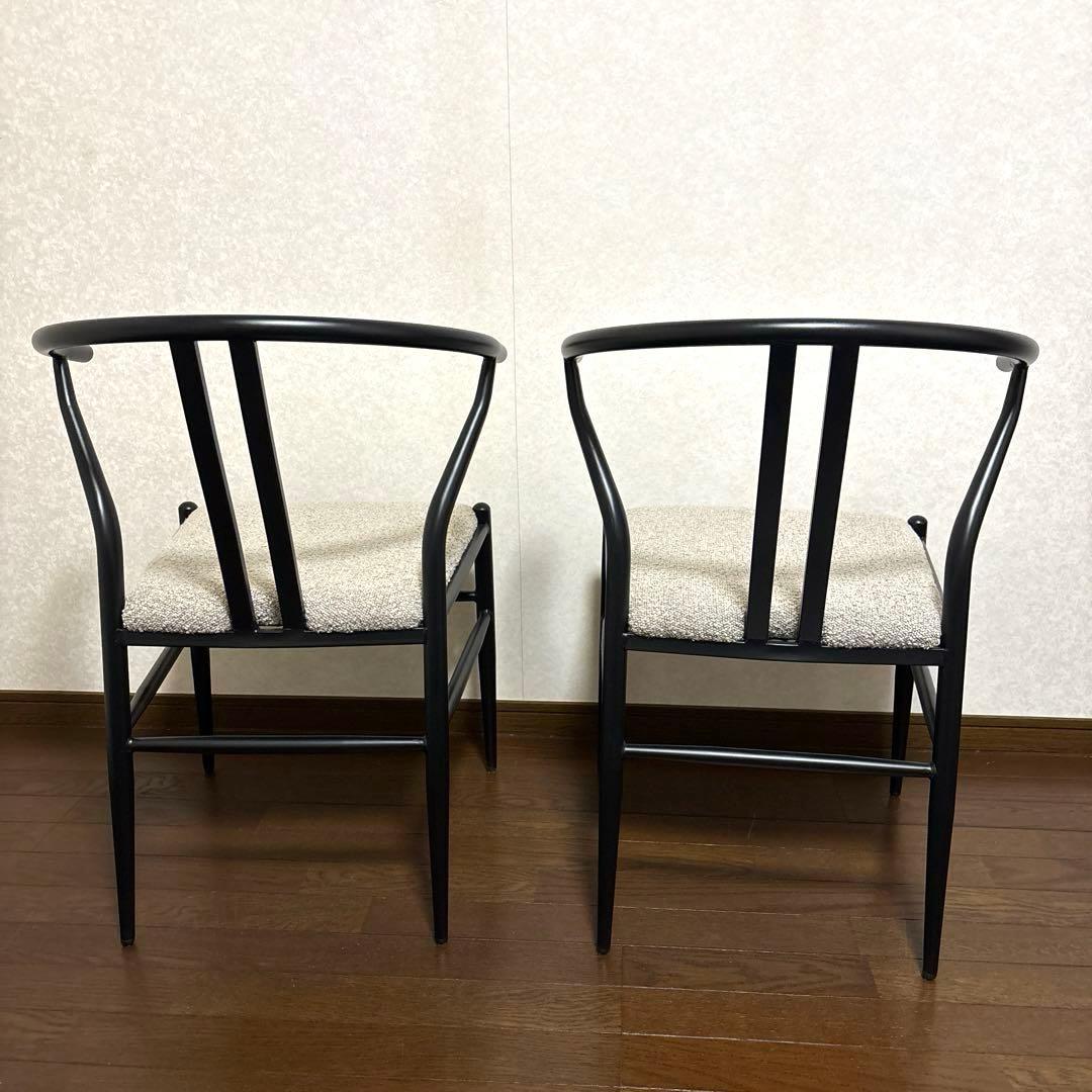 【美品】ハーフアームチェア ２脚セット ダイニングチェア ①