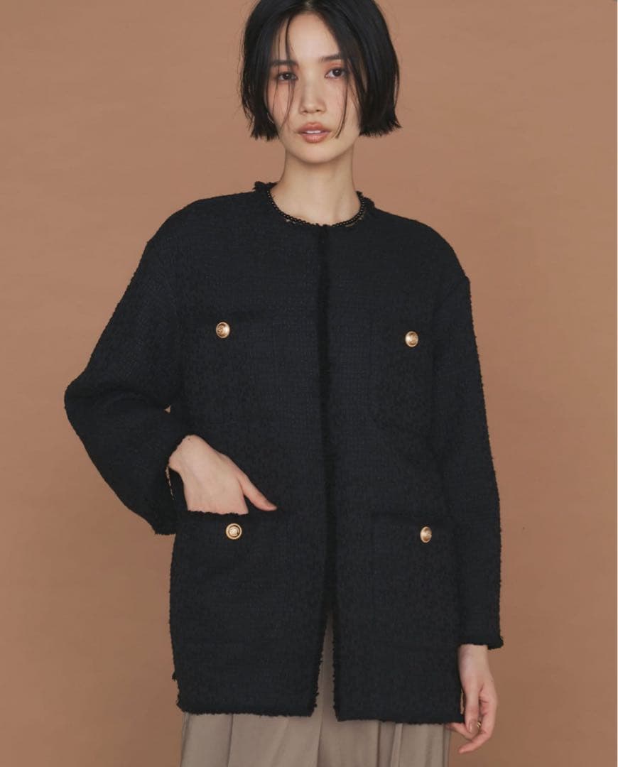 GALLARDAGALANTE ガリャルダガランテ　ツイードジャケット　ブラック