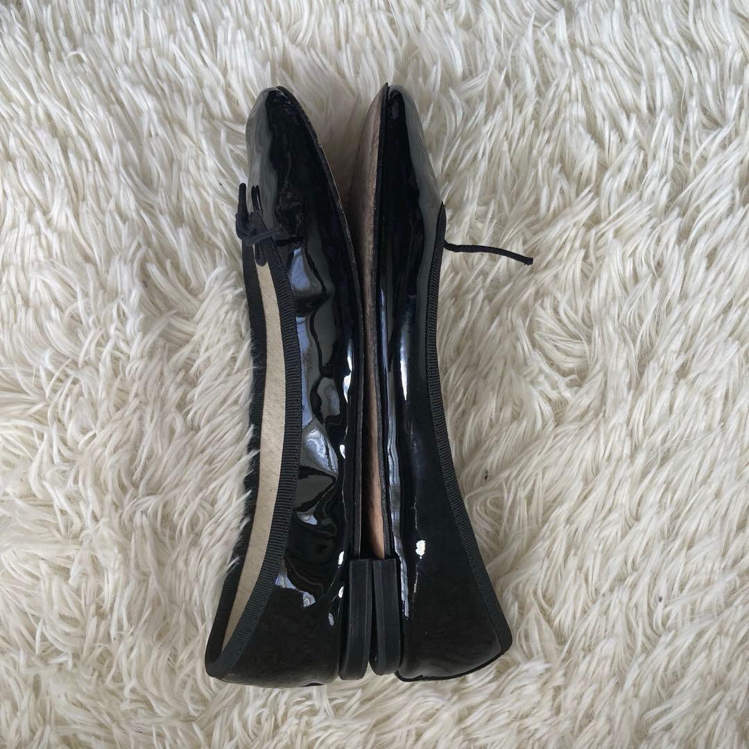 repetto レペット 24.5 39 エナメル バレエ サンドリオン 黒