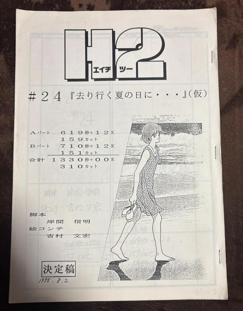 あだち充　テレビアニメ絵コンテ　H2　 #24「去り行く夏の日に・・・」(仮)