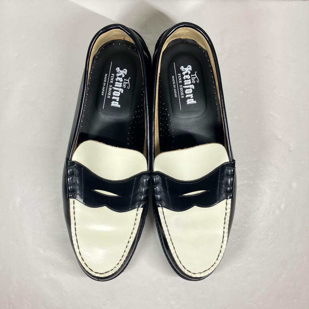 【美品】KENFORD ローファー 26cm 厚底 レザー バイカラー