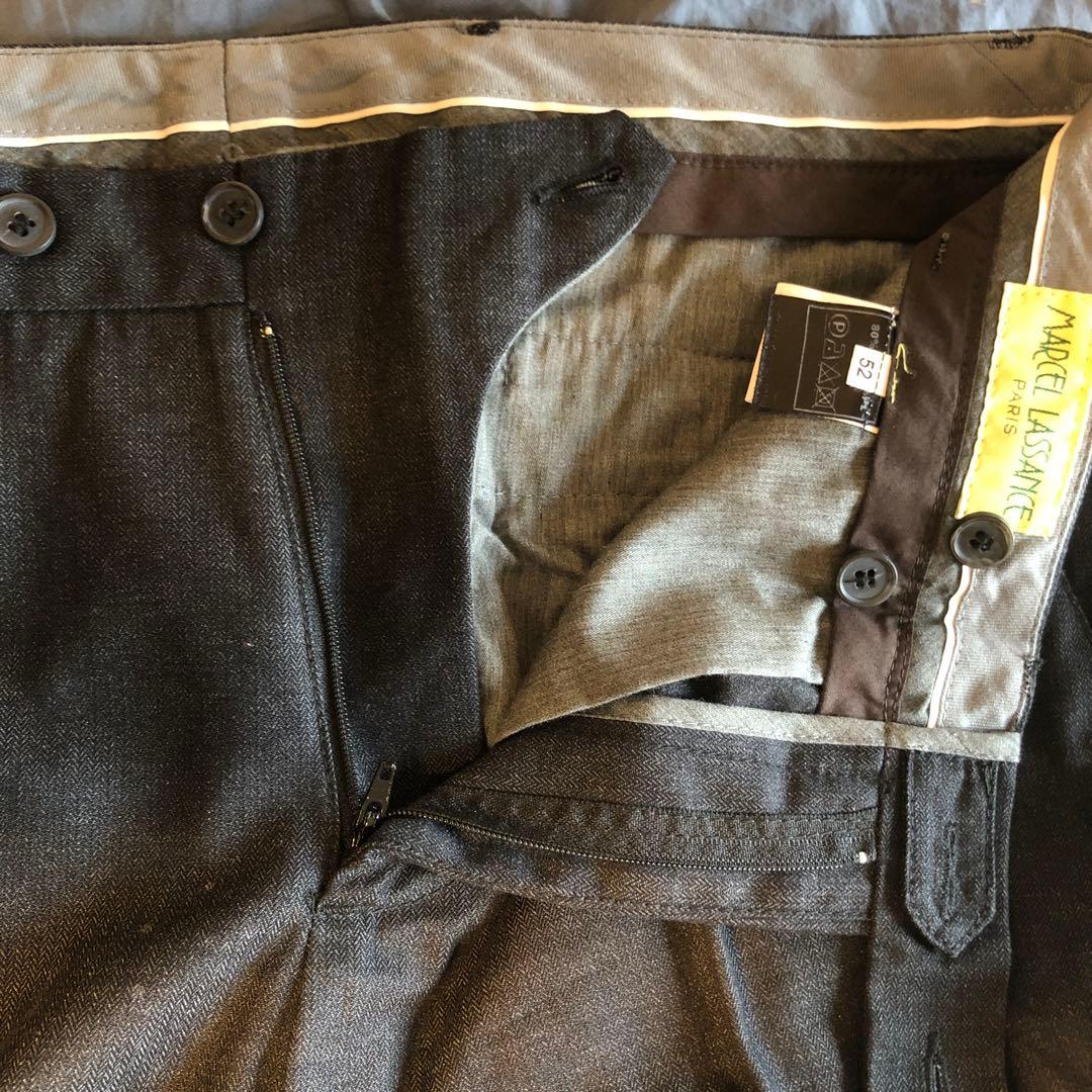 MARCEL LASSANCEマルセルラサンスヘリンボーンスーツグレー52