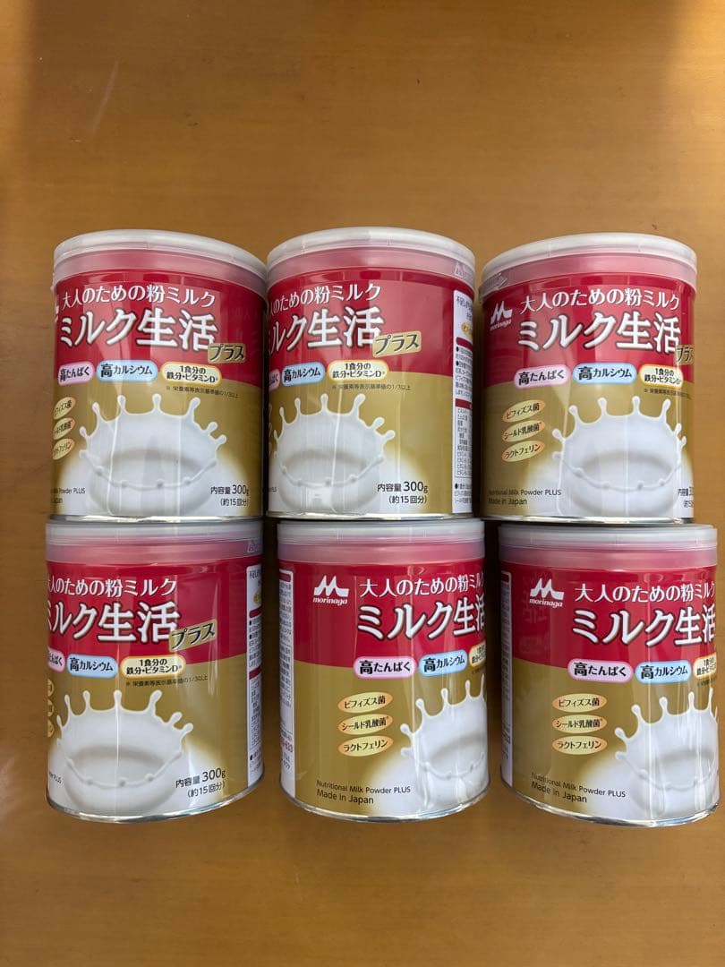 森永乳業 大人のための粉ミルク ミルク生活プラス 300g 6 缶