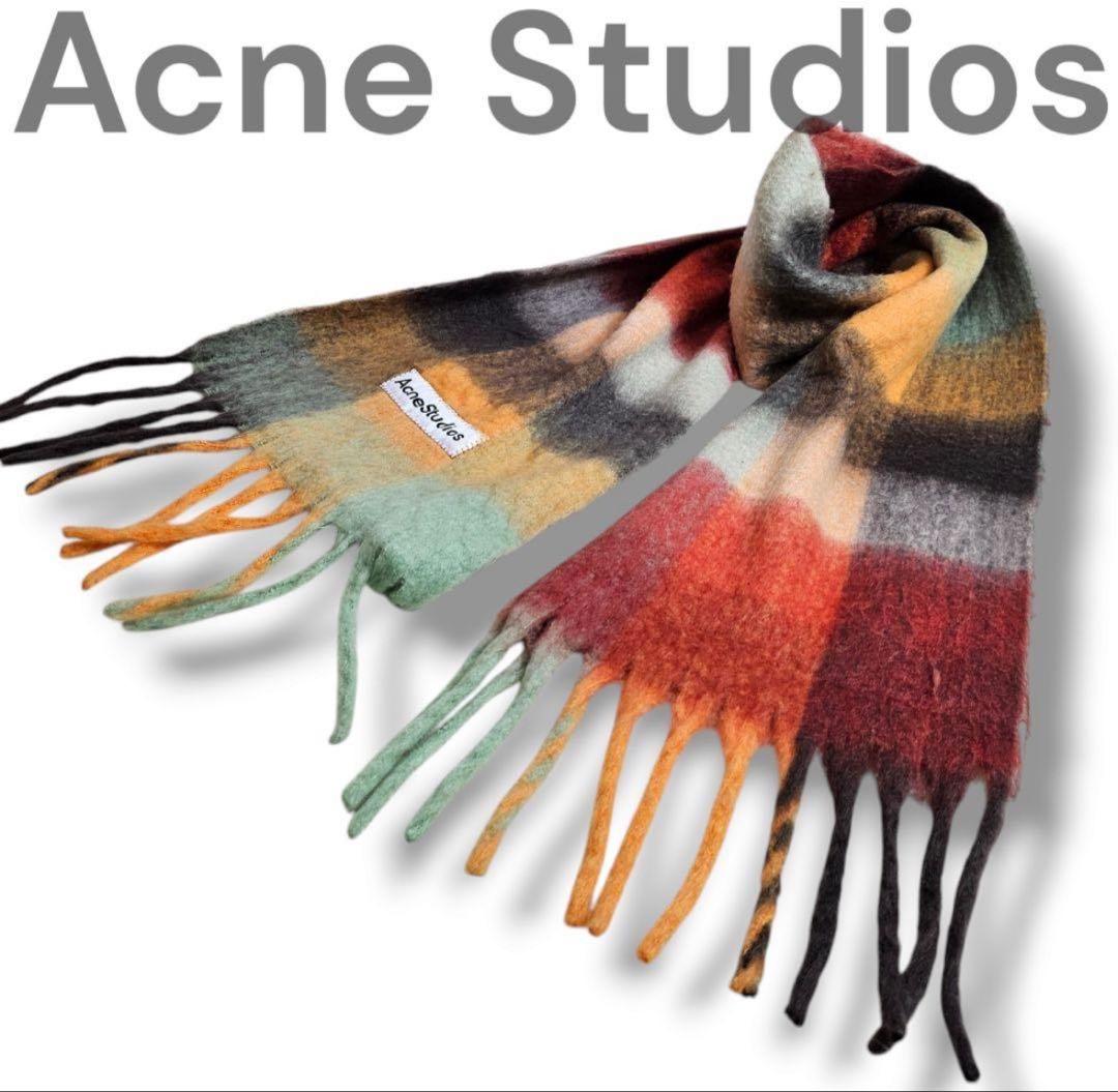 美品　Acne Studiosモヘア　大判マフラー　レインボー　正規品