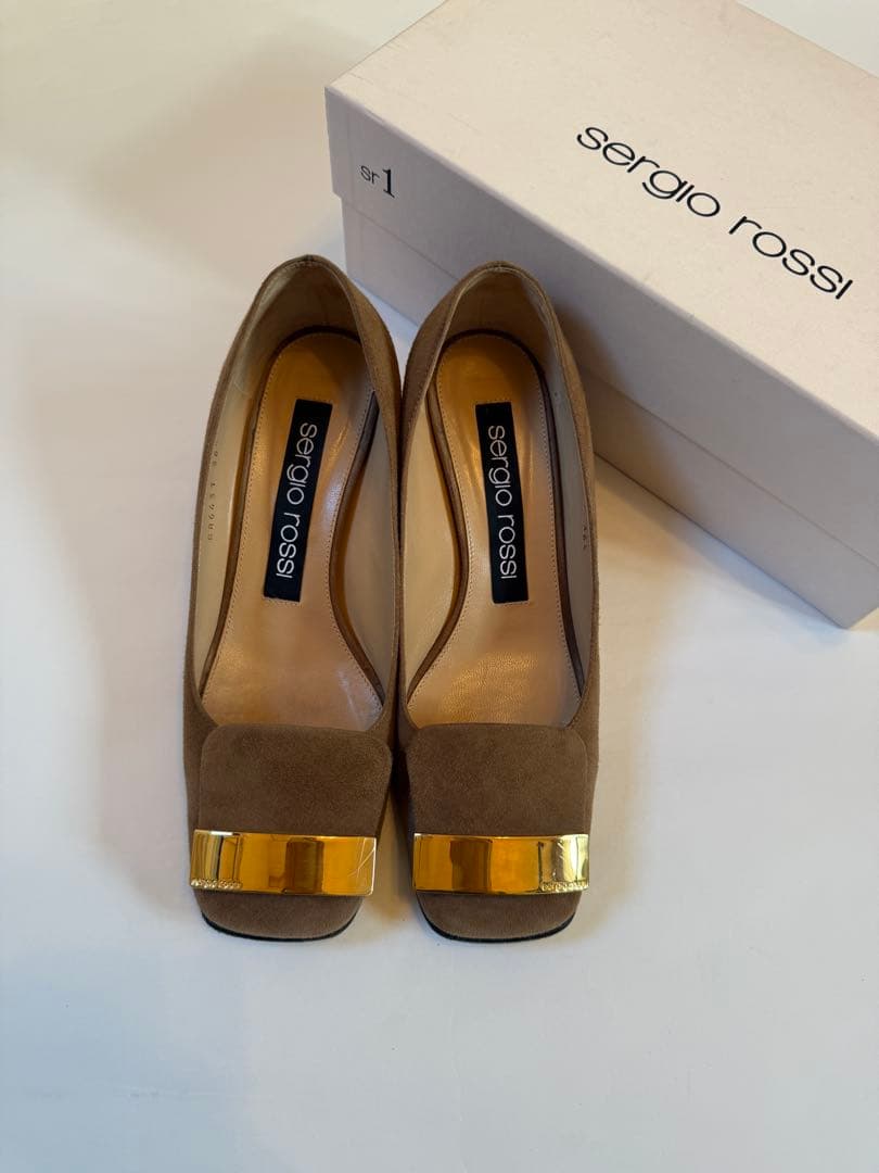 【セルジオロッシ】フラットシューズ スエード ベージュ　36.5