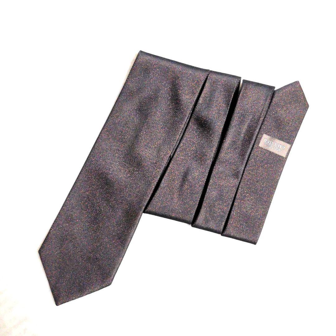 極美品　ジャンポールゴルチエ　ネクタイ　無地　ソリッド　ラメ　紳士服　シルク