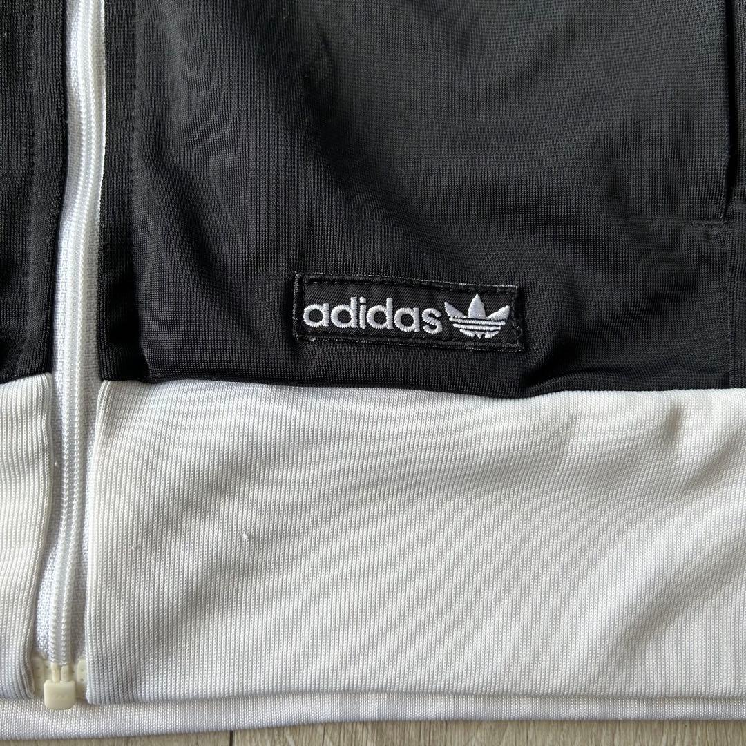 adidas アディダス トラックジャケット ジャージ 黒白 S 襟高