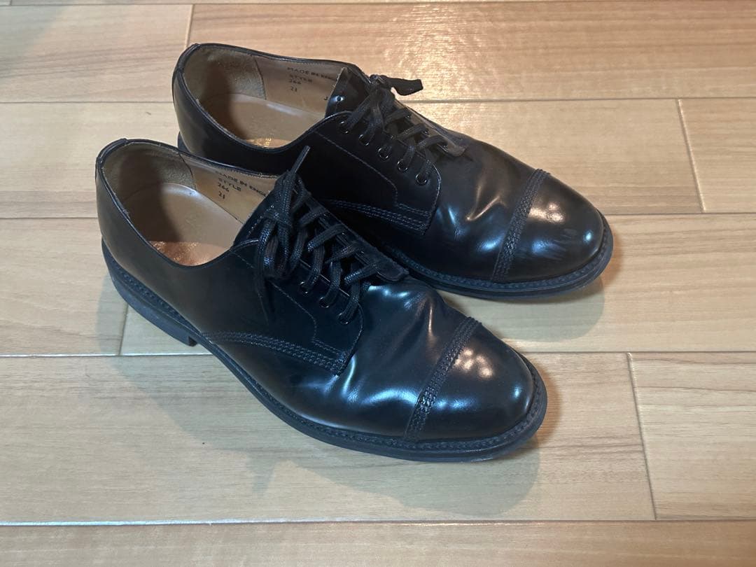 サンダースSANDERS 1128B英国制ブラックレザー ドレスシューズUK6