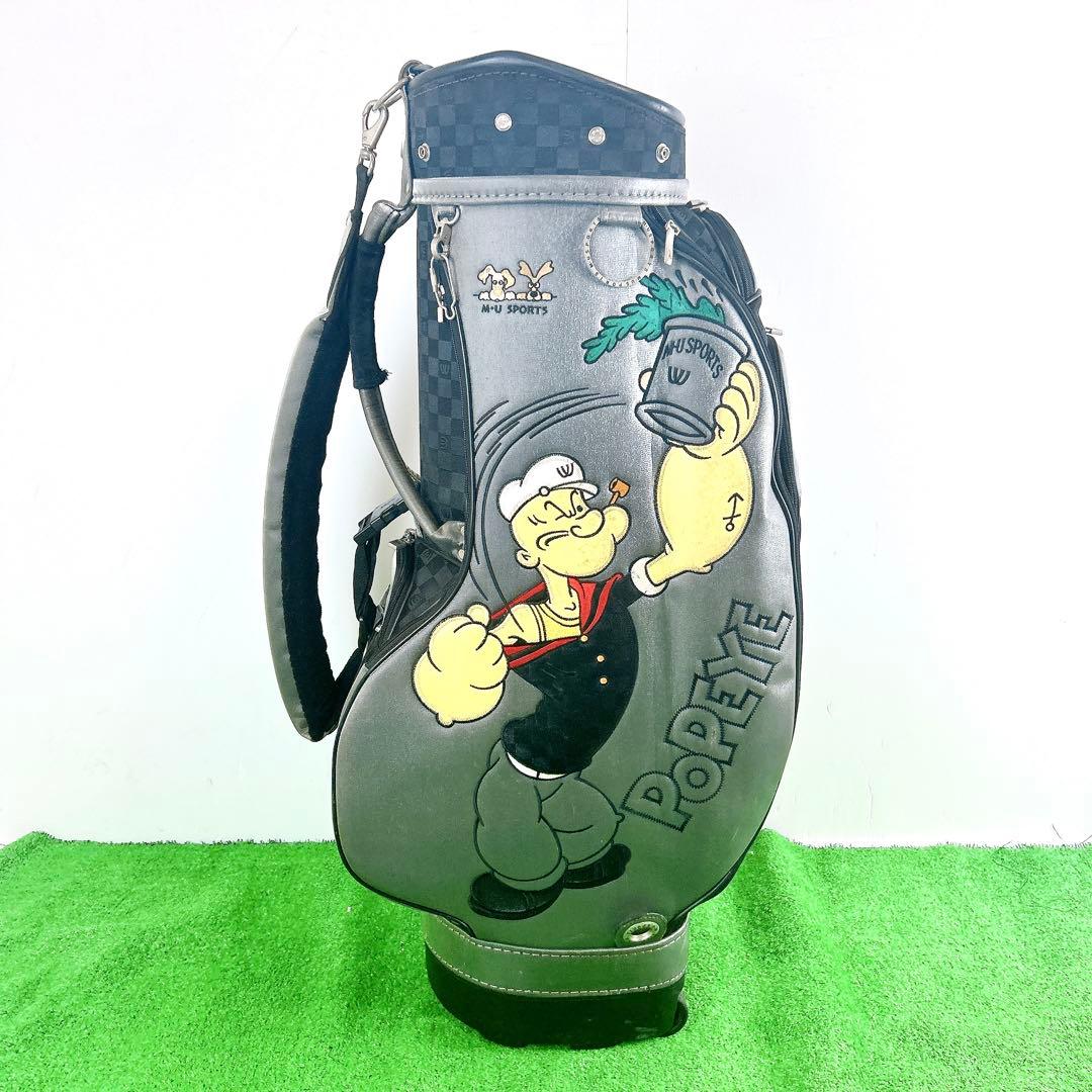 希少 エムユースポーツ☆ポパイ キャディバッグ ゴルフバック カートタイプ